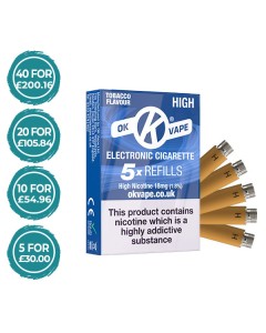 OK Tobacco Cartomiser Cartridge Refills 5 Pack CARTOMISERS